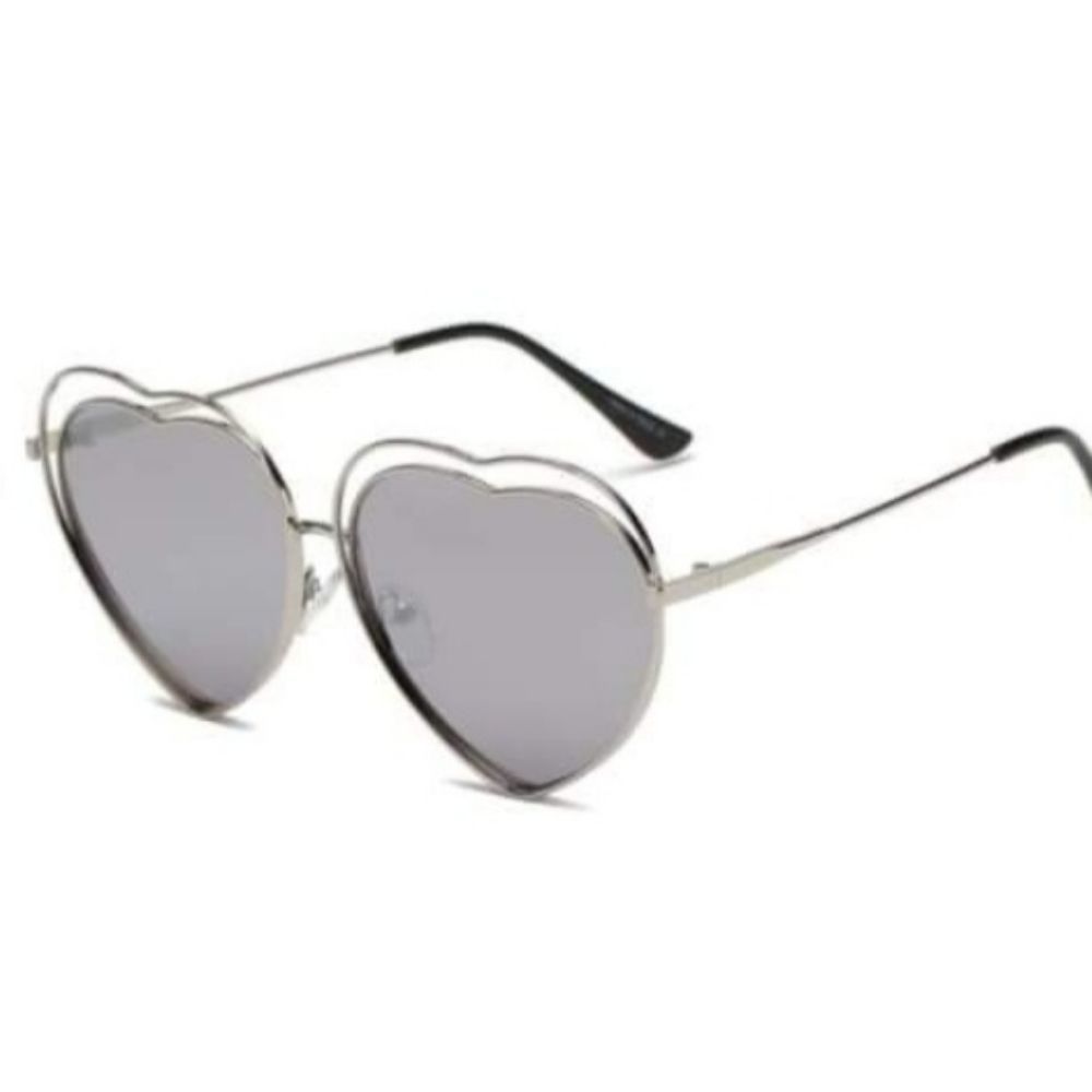 NEW SILVER HEART METAL SUNGLASSES